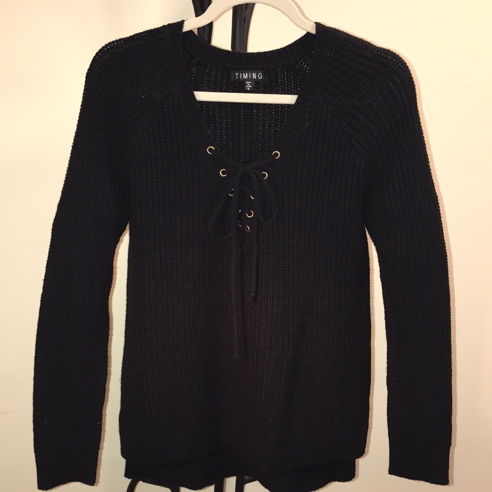 Black knit sweater